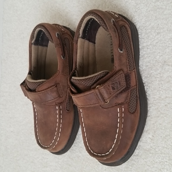 Sperry Topsider Brown Loafer Velcro Closure Size 11.5 Toddler - Picture 3 of 8